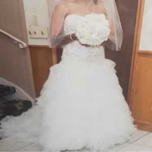 Beautiful beaded and crystal Wedding Dress